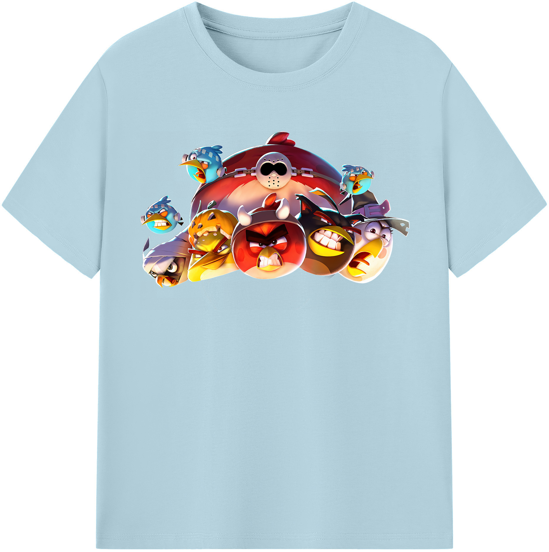 （画像用） Angry Birds アングリーバード 綿100％半袖Tシャツ（フロントプリント）